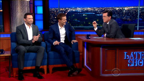 The Late Show with Stephen Colbert - S1E12: Hugh Jackman, Hugh Evans, Senator Elizabeth Warren, Pearl Jam