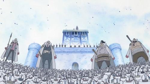 One Piece - S13E459: Ticking Down to the Time of Battle! The Navy's Strongest Lineup in Position!