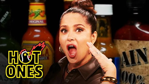 Hot Ones - S16E7: Salma Hayek Adopts Sean Evans While Eating Spicy Wings