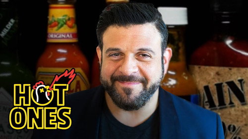 Hot Ones - S12E7: Adam Richman Impersonates Noel Gallagher While Eating Spicy Wings