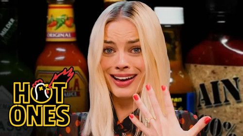 Hot Ones - S11E1: Margot Robbie Pushes Her Limits While Eating Spicy Wings