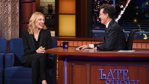 The Late Show with Stephen Colbert - S1E23: Cate Blanchett, Brian Chesky, Dartmouth Football Dummy